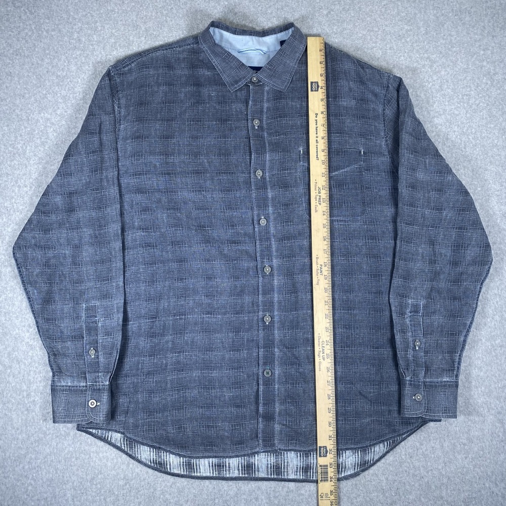 Tommy Bahama Button Down Shirt Mens XXL Blue Linen Cotton Slub Long Sleeve - Picture 12 of 16